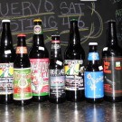 lineup of some featured seasonal christmas beers