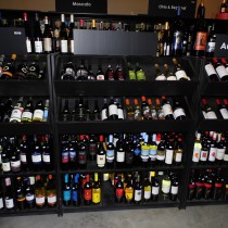 selection of wines from Austrailia on shelves in our Wine Cellar