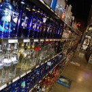 another view of some of the rows of vodka shelves